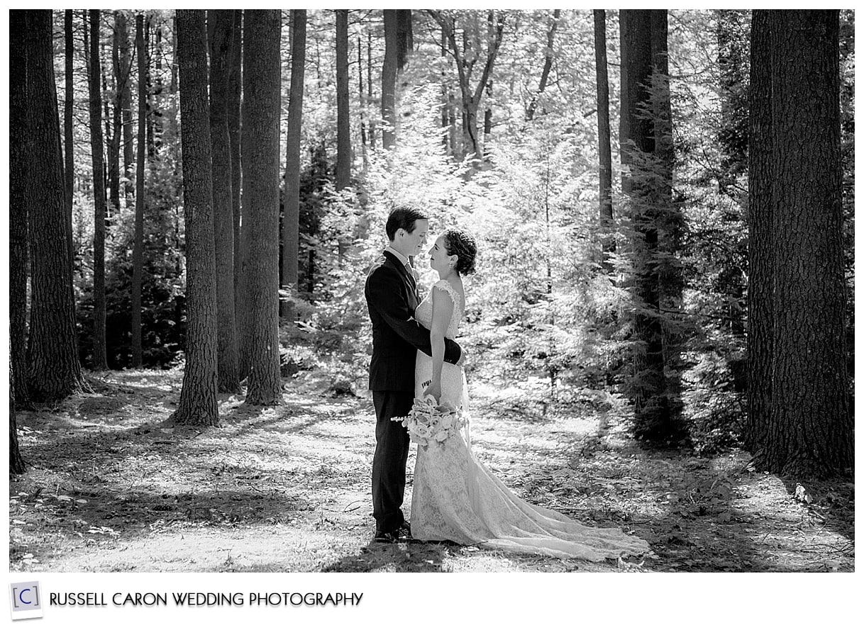 Couple photographed in the woods