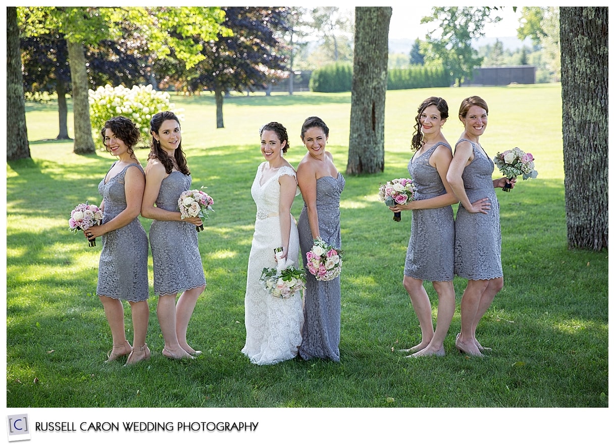 Bride with bridesmaids