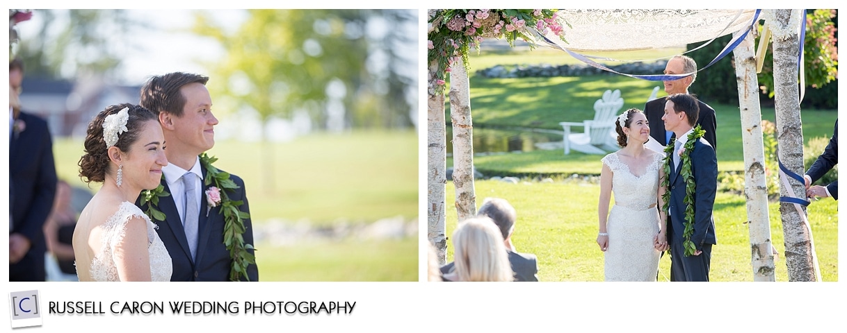 Bride and groom during wedding ceremony