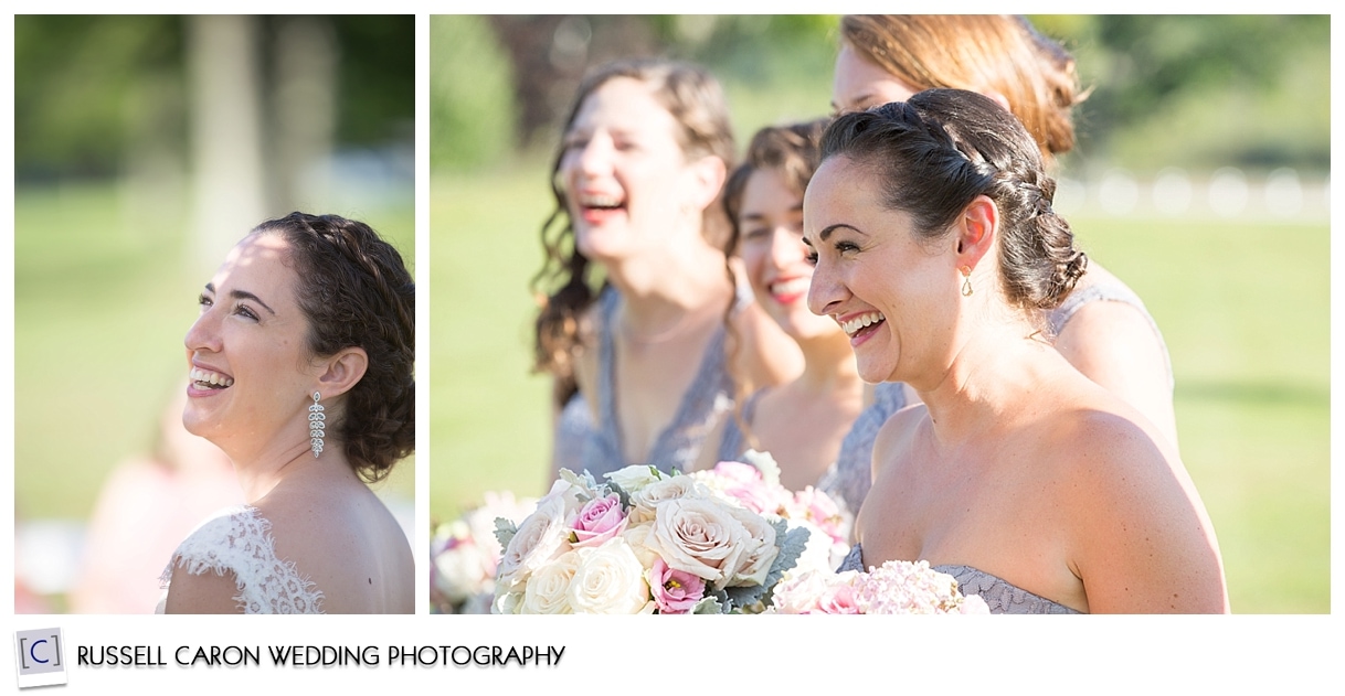 Bride and bridesmaids during ceremony