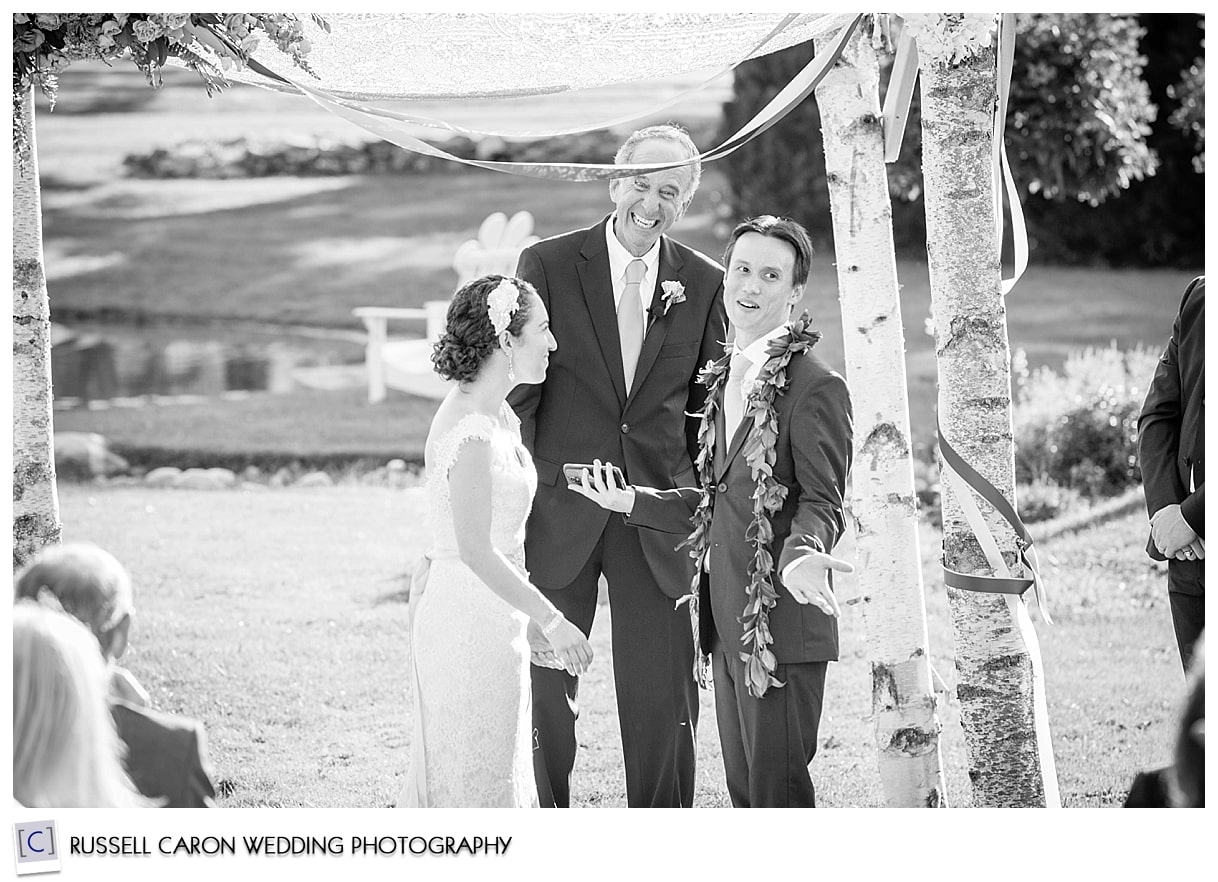 Laughter during wedding vows