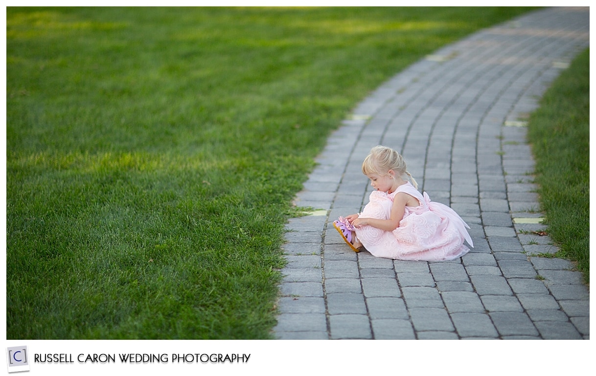 Little girl during wedding reception