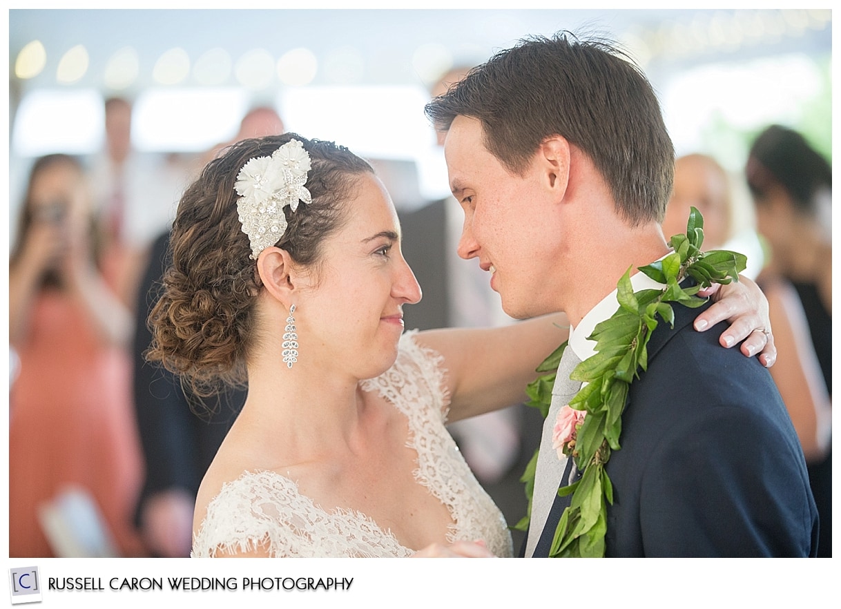 Bride and groom during first dance