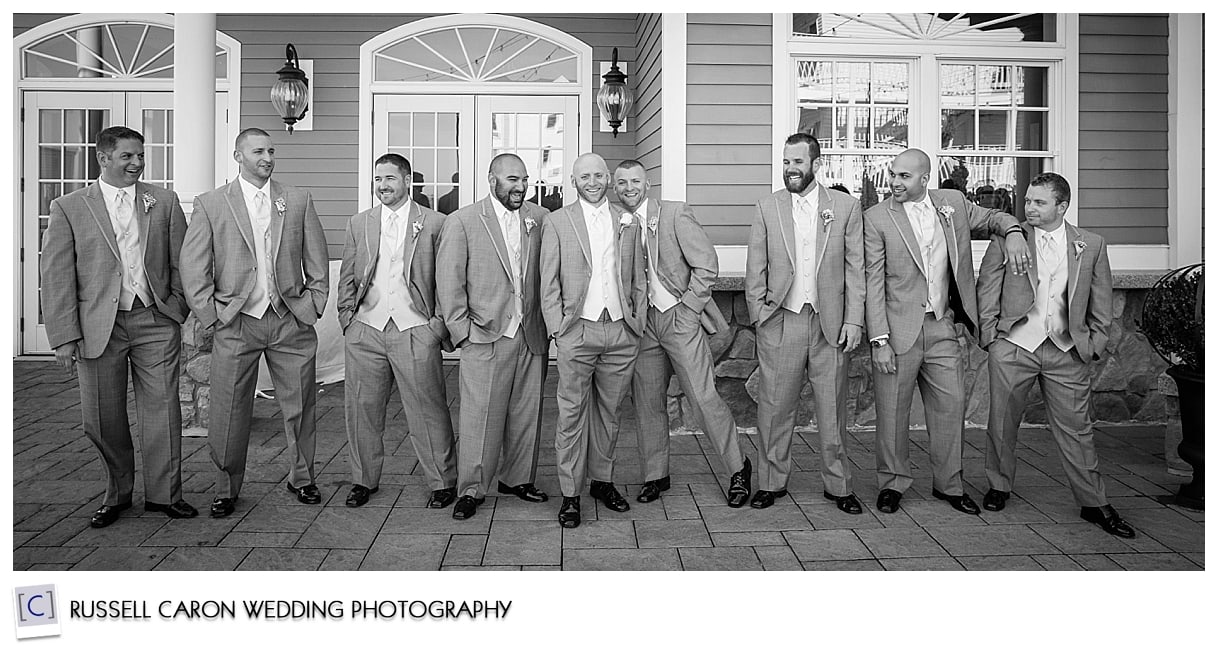 Groom and groomsmen in York Beach Maine