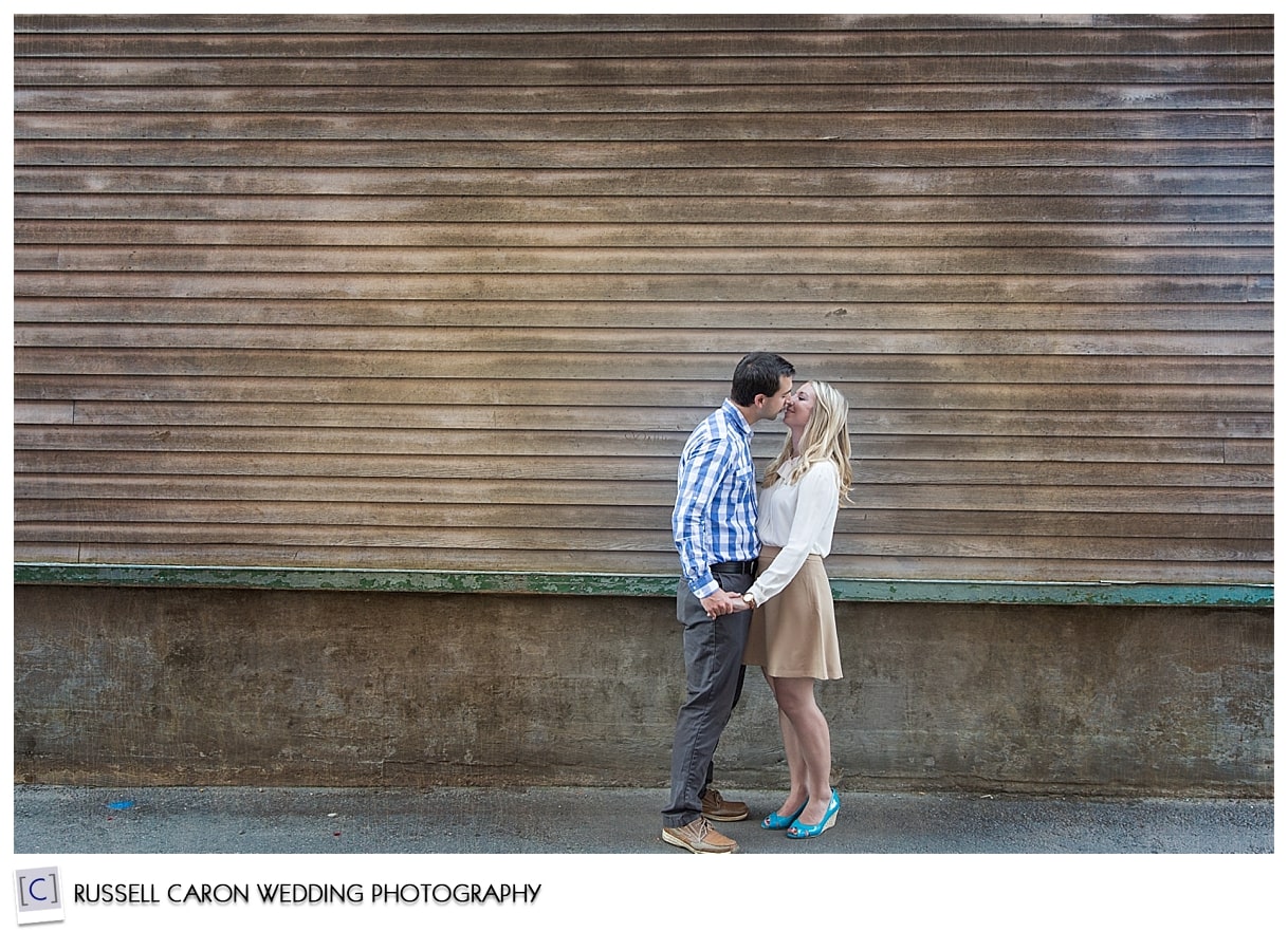 Couple kissing in Portsmouth NH