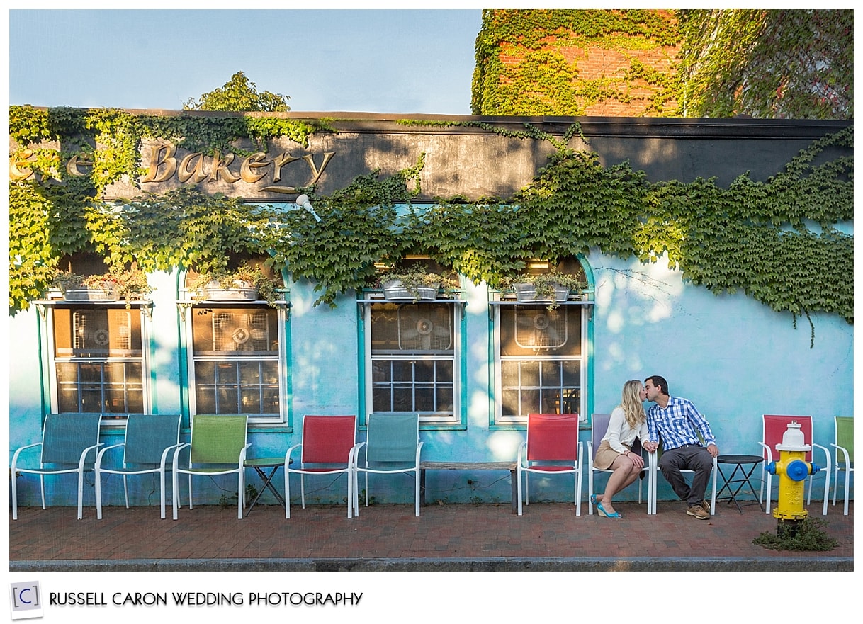 Engaged couple sitting together