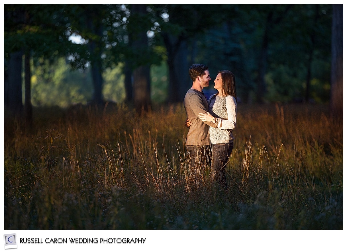 Couple in Deering Oaks Park during Portland Maine engagement session
