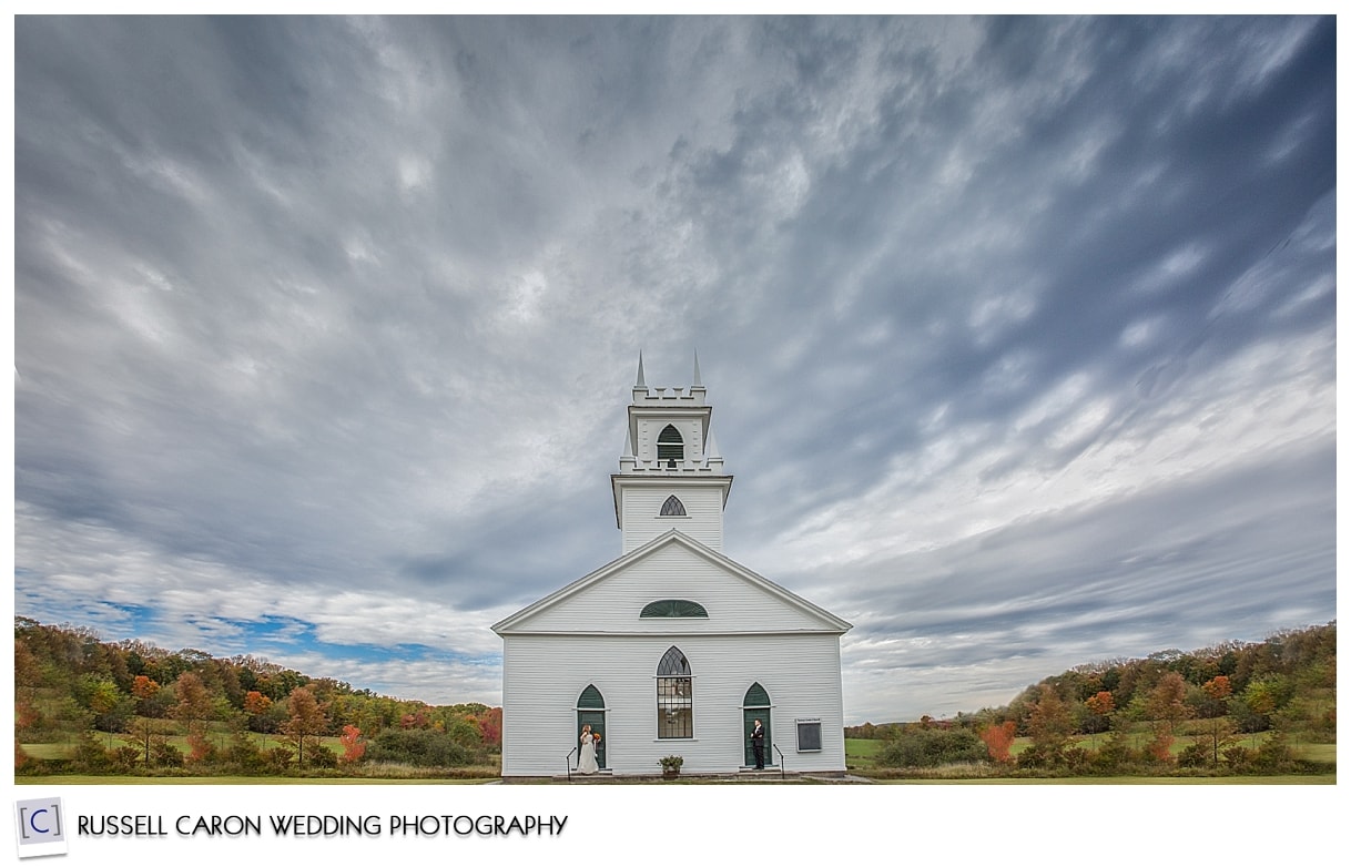 Mallory and Jared at the Norway Center Church, Norway, Maine