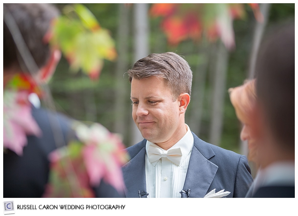 Groom during wedding ceremony