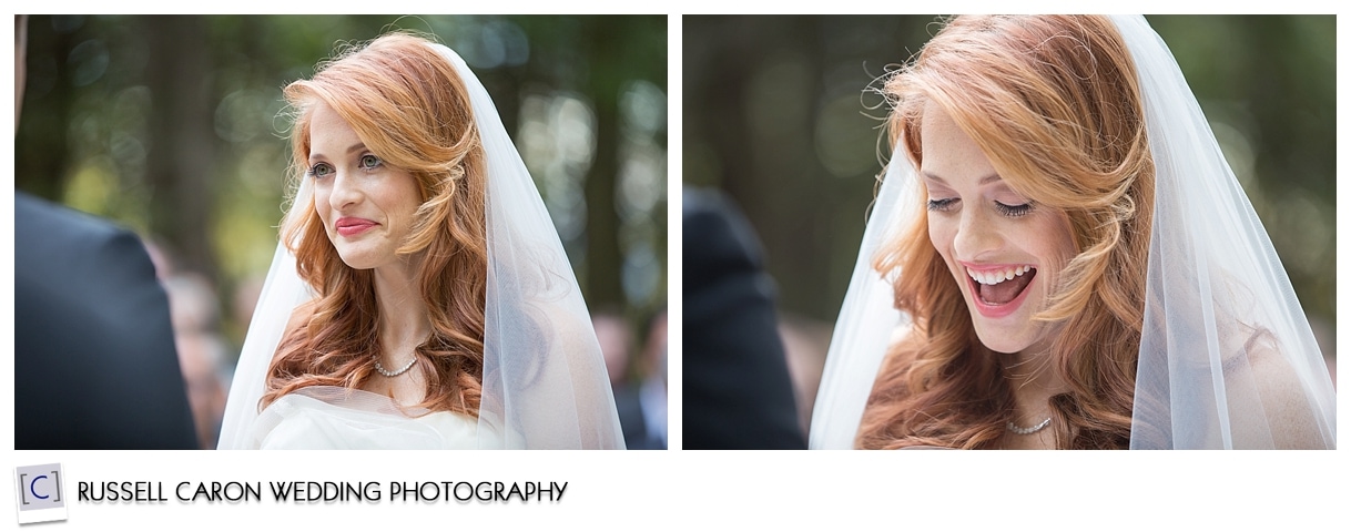 Bride during wedding ceremony