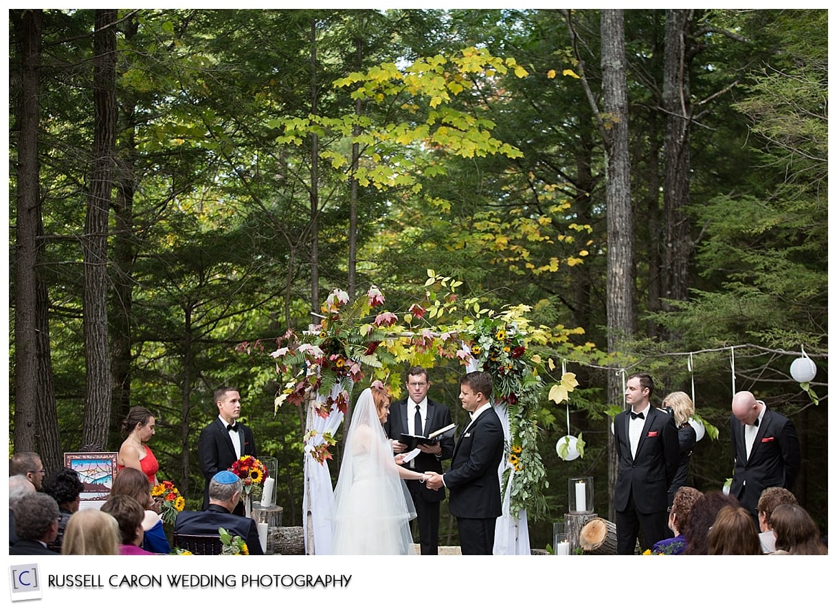 Wedding ceremony at Granite Ridge, Norway, Maine