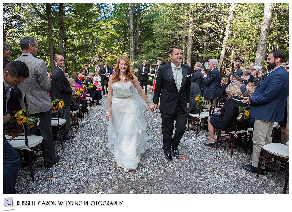 Bride and groom during recessional