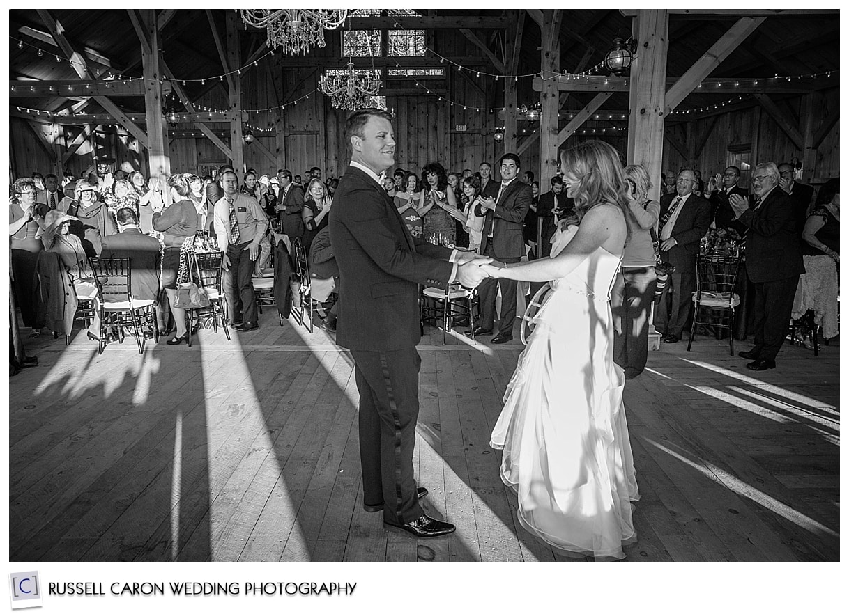 Bride and groom during first dance