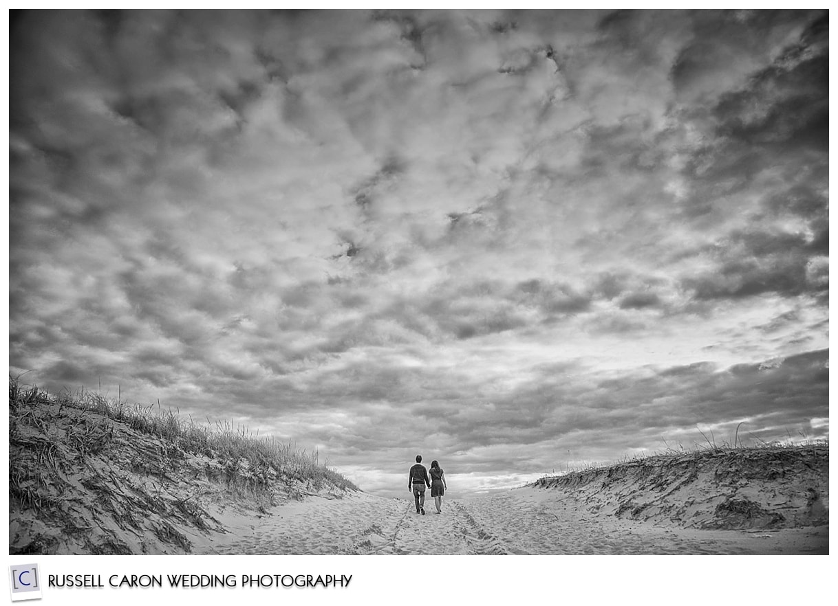 Couple walking on beach