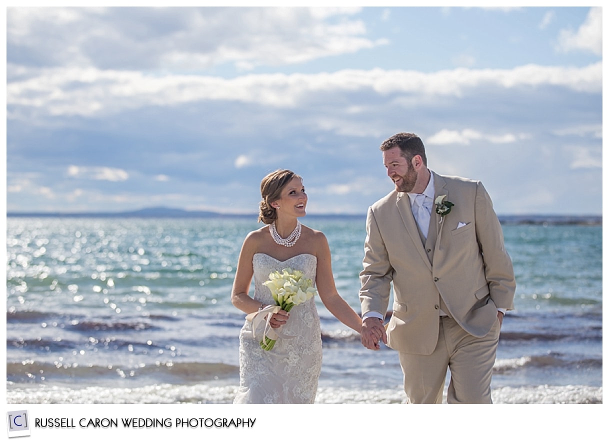 Bride and groom on beach in Kennebunkport Maine, #8, 50 best wedding images of 2015