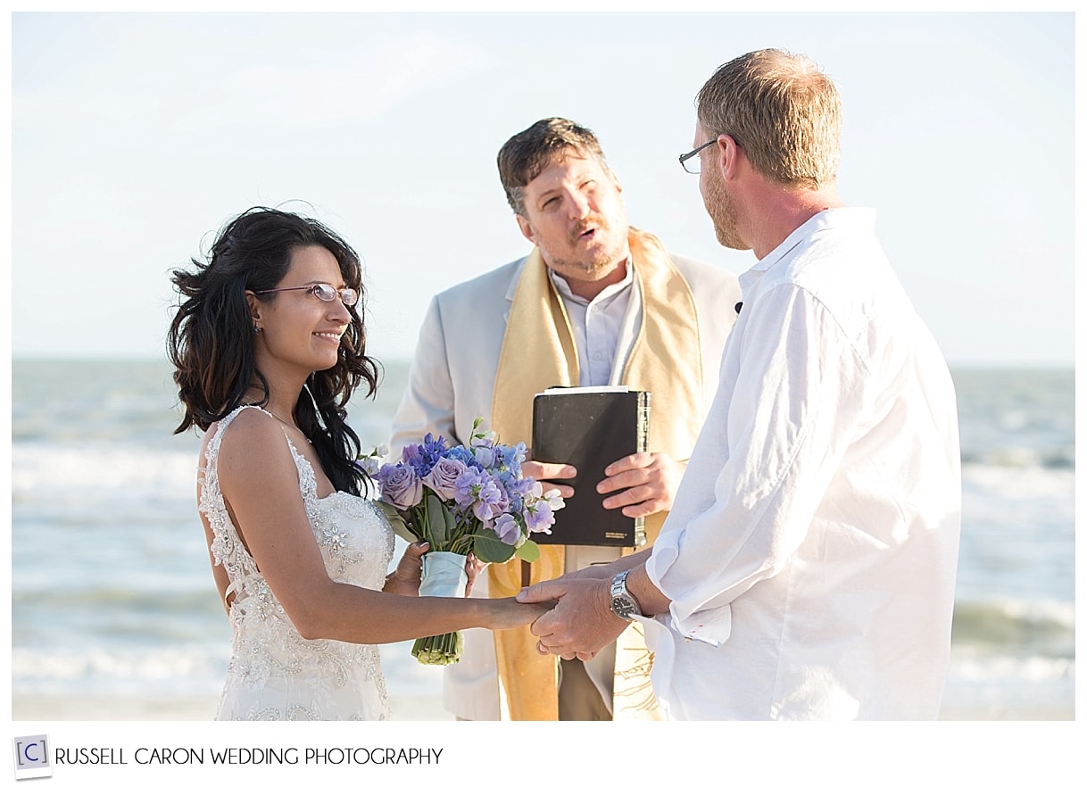 Bride and groom during wedding ceremony, Sanibel Island Florida