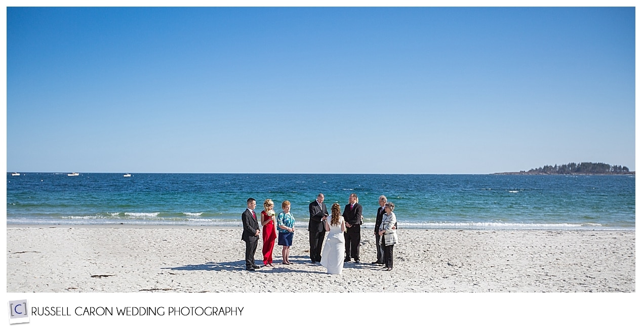 Intimate wedding ceremony on Crescent Beach, Cape-elizabeth-wedding-photography