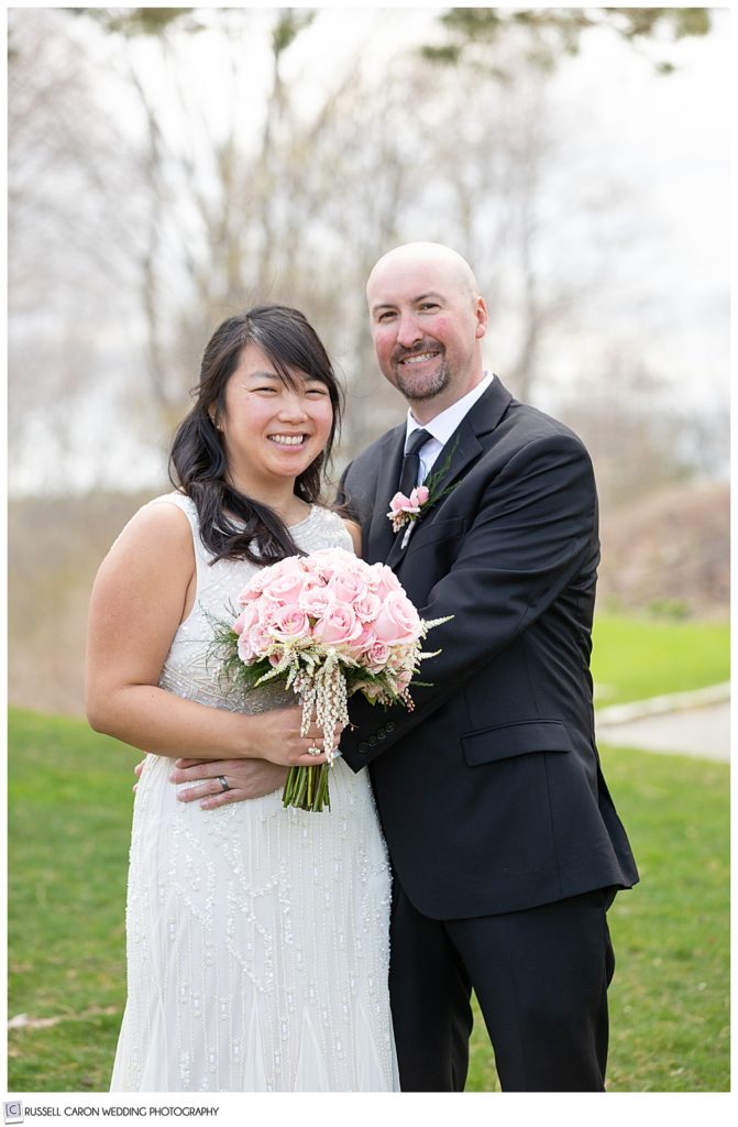 bride and groom portrait maine wedding photographer