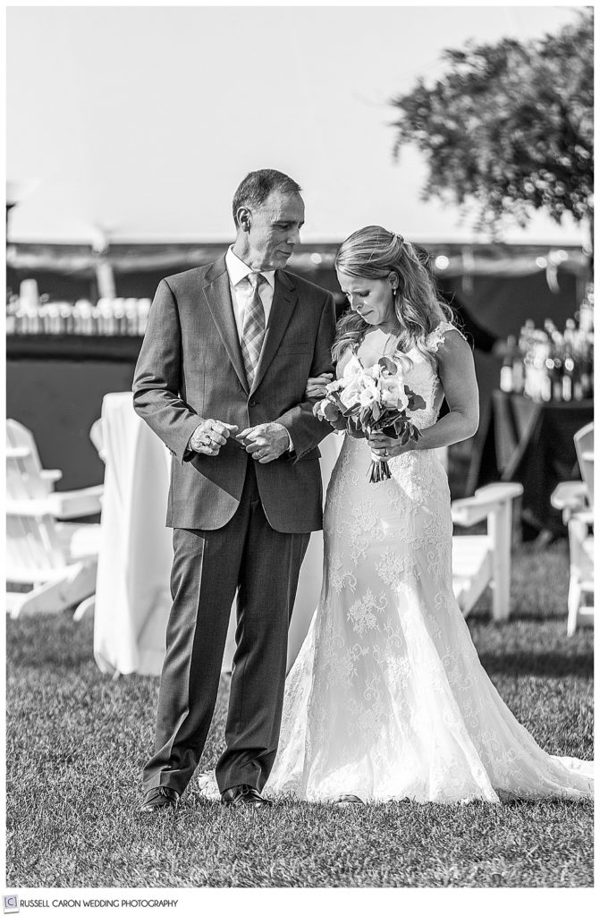 emotional bride and dad image, at the Nonantum Resort, Kennebunkport, Maine