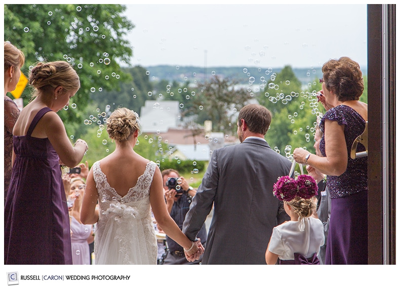 Portland Maine wedding photographer captures church exit