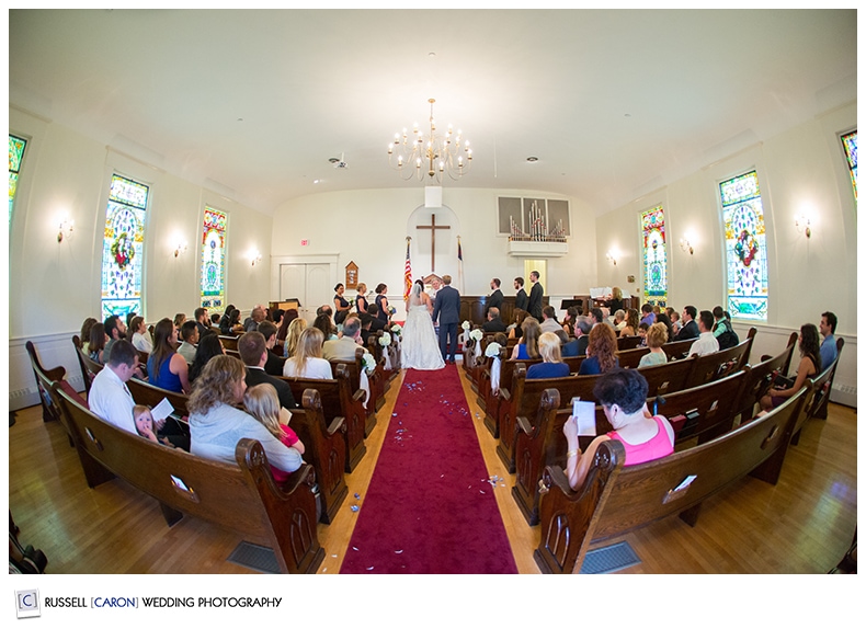 Wedding ceremony photographed by Maine wedding photographers in Kennebunkport