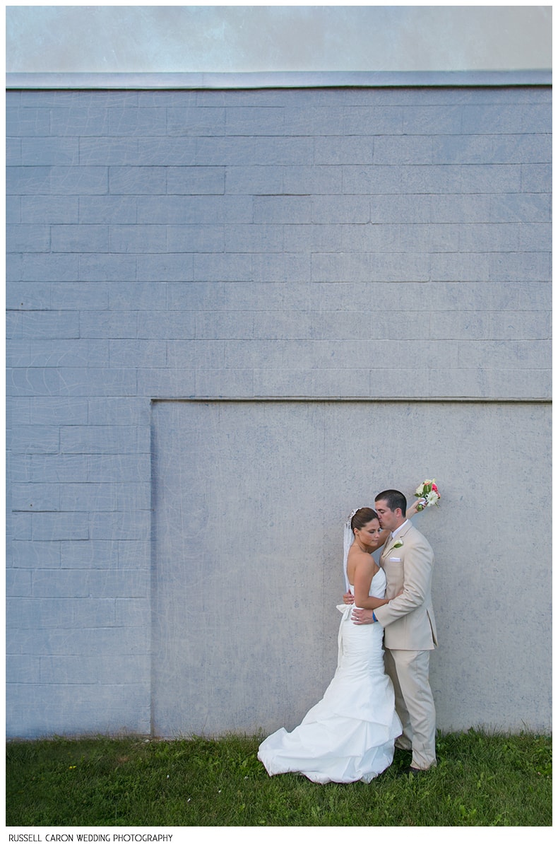 Bride and groom portrait in Portland Maine