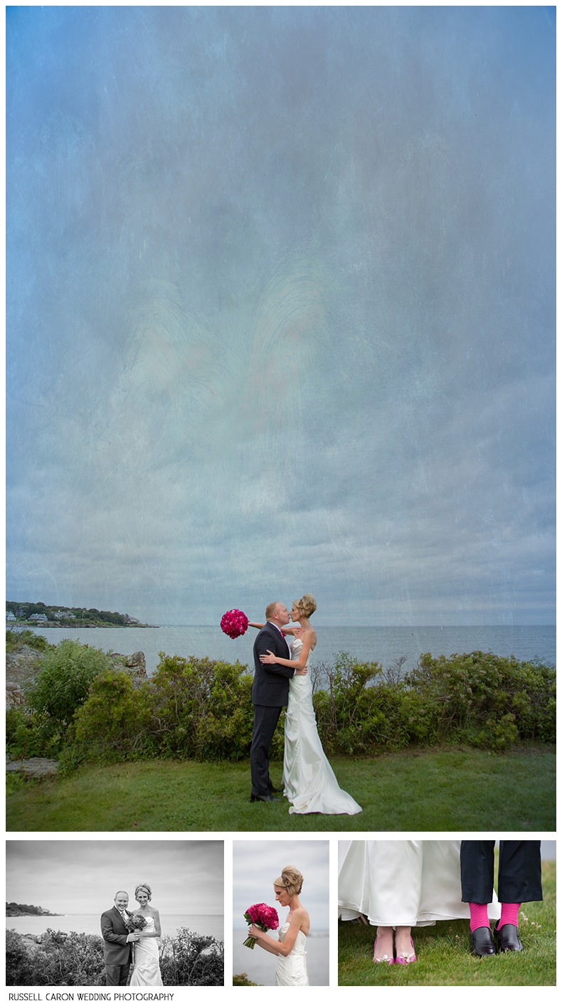 Bride and groom photos at the Stage Neck Inn, York Harbor Maine