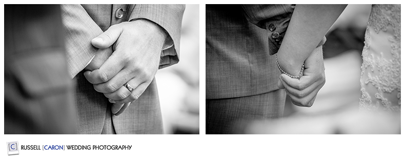 Hand holding during wedding ceremony