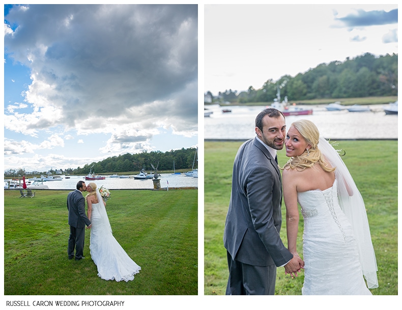 Bride and groom portraits at the Nonantum Resort, Kennebunkport, Maine