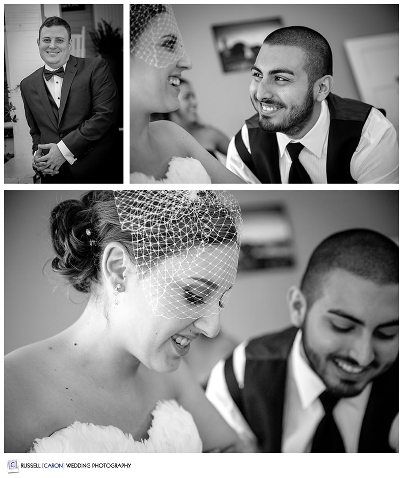 Groom portrait, bride with Man of Honor