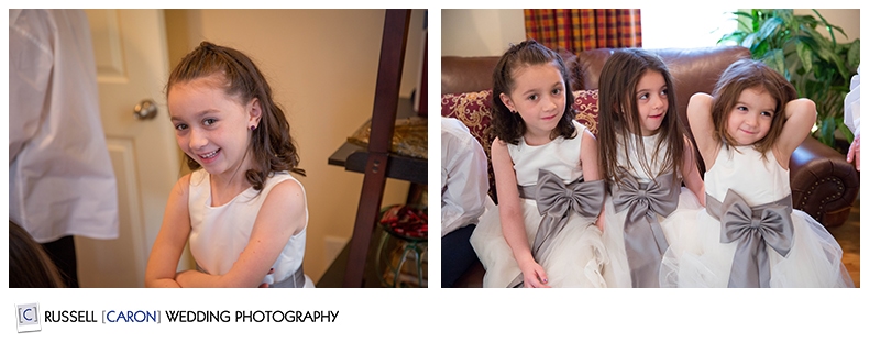 Flower girls get ready for New Year's Eve wedding in Boston