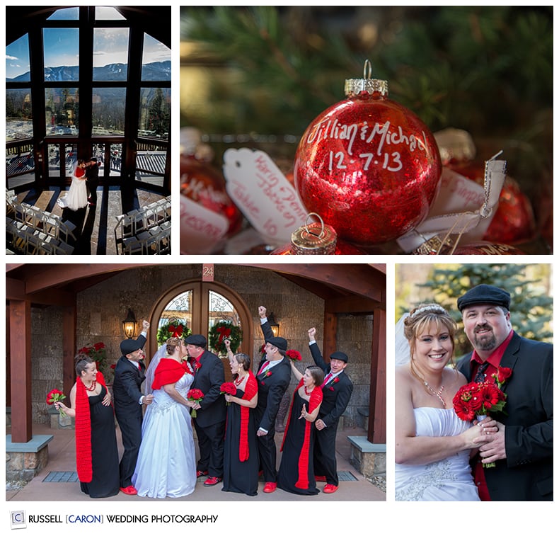 Winter wedding details at Ski Esta, Newry, Maine