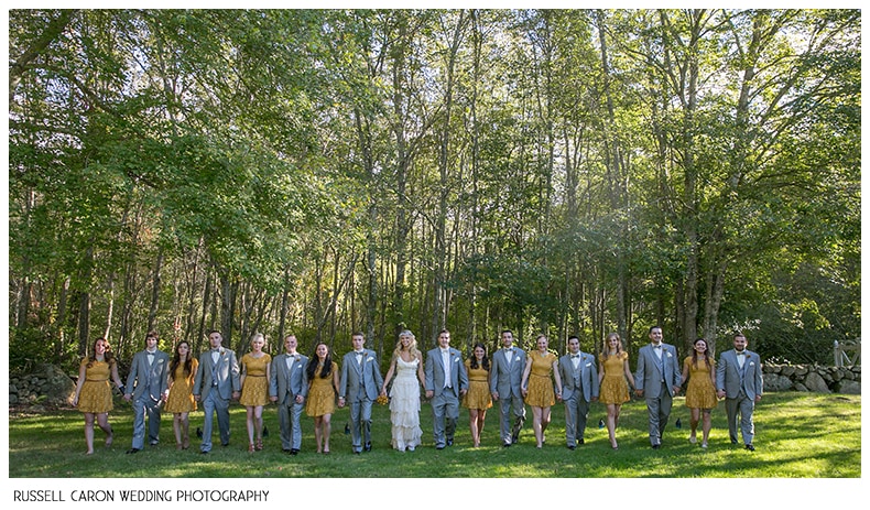 Walking bridal party