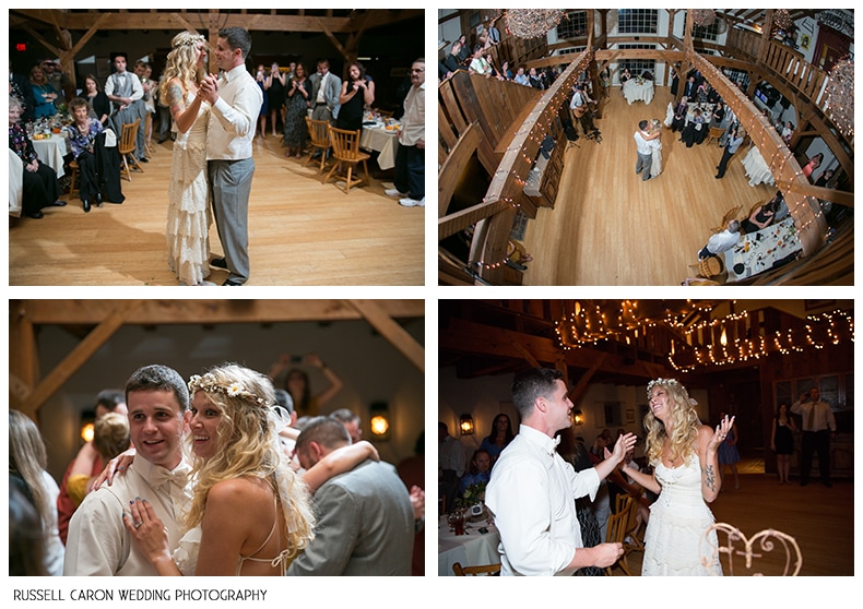 Maine wedding photographers capture the first dance at Bittersweet Farm in Westport MA