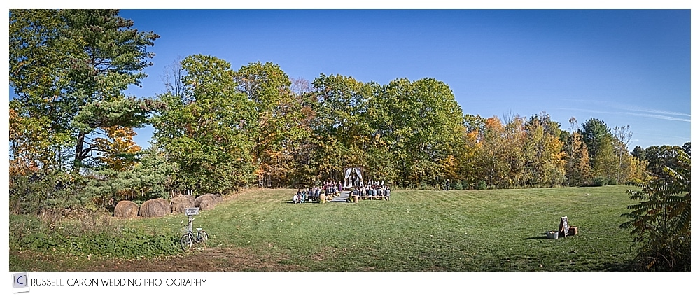 The Barn at Silver Oaks Estate wedding ceremony panorama