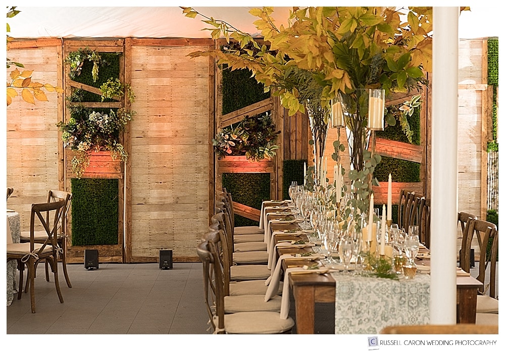 Inn on Peaks Island wedding reception designed by Laurie Andrews Designs, LA Design Lab