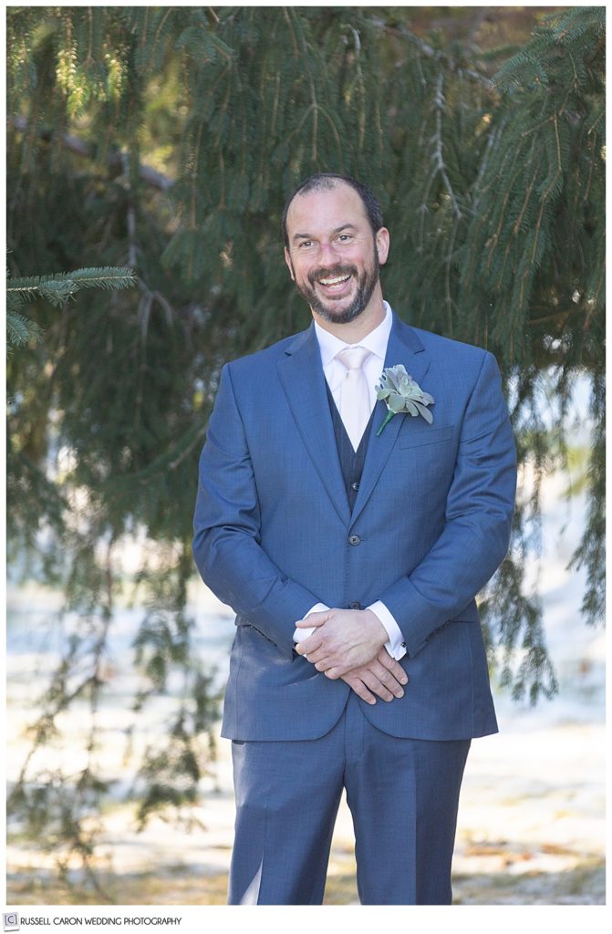 groom during a wedding day first look