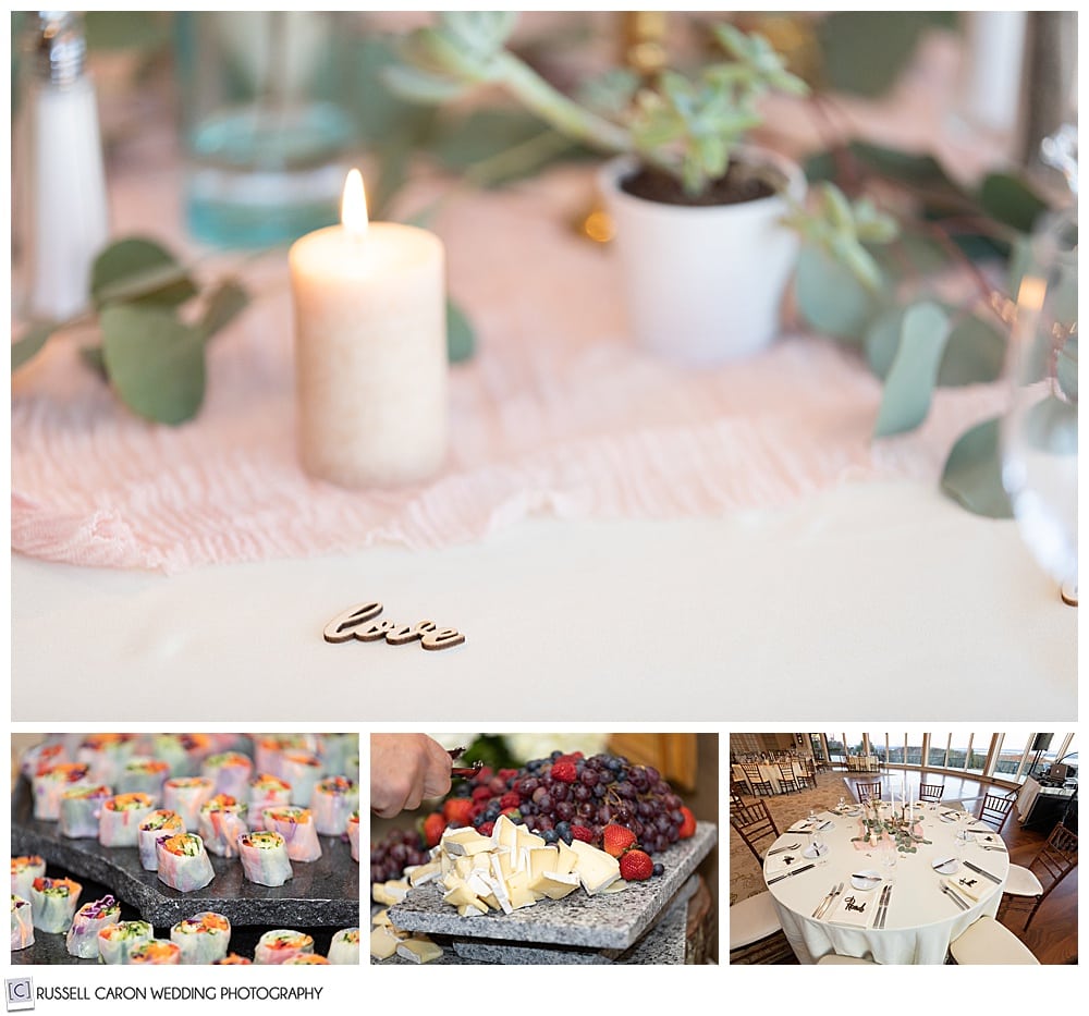 midcoast maine wedding reception details, northport, maine