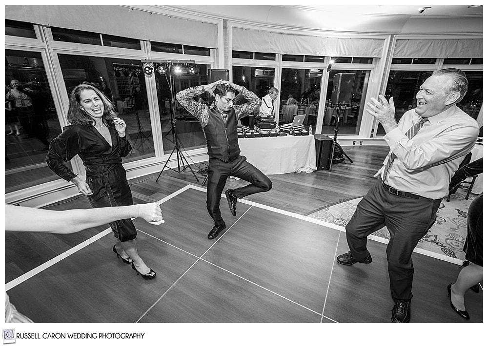 dancing fun at a midcoast maine wedding reception