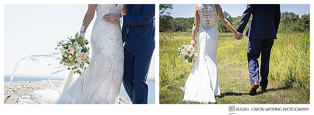 Two gorgeous bridal bouquets from two Maine wedding floral designers and florists