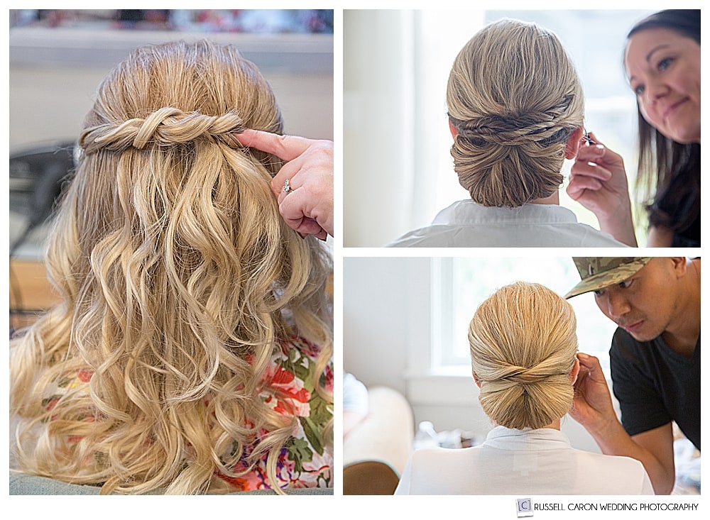 Wedding hairstyles by Maine wedding hair stylists and salons