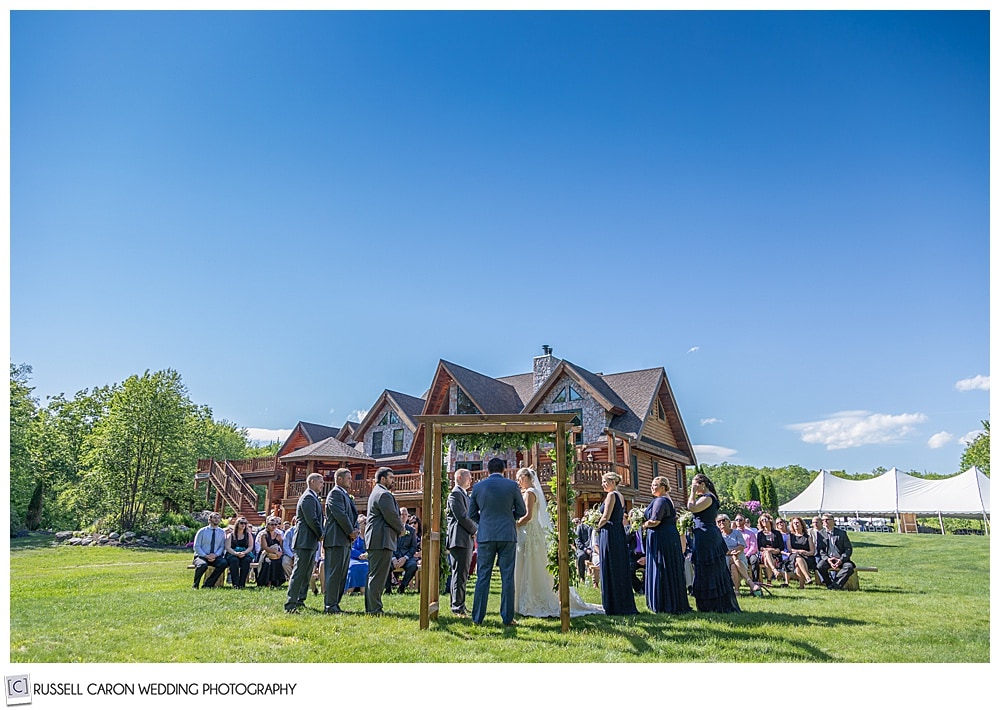 Outdoor wedding ceremony, and Moose Lake Ranch