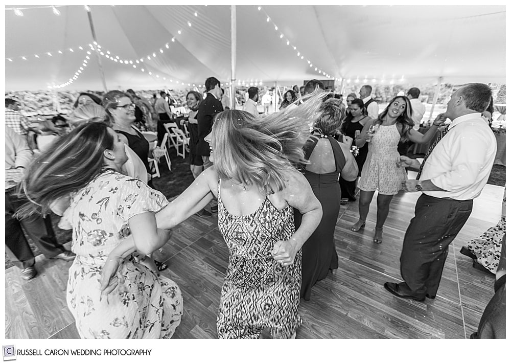 black and white photo of women dancing