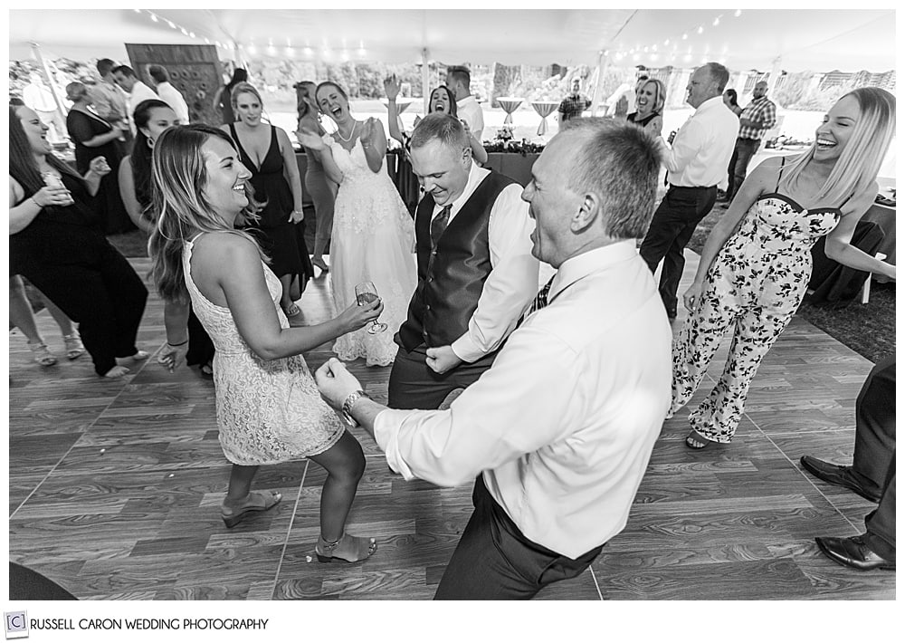 black and white photo of people dancing