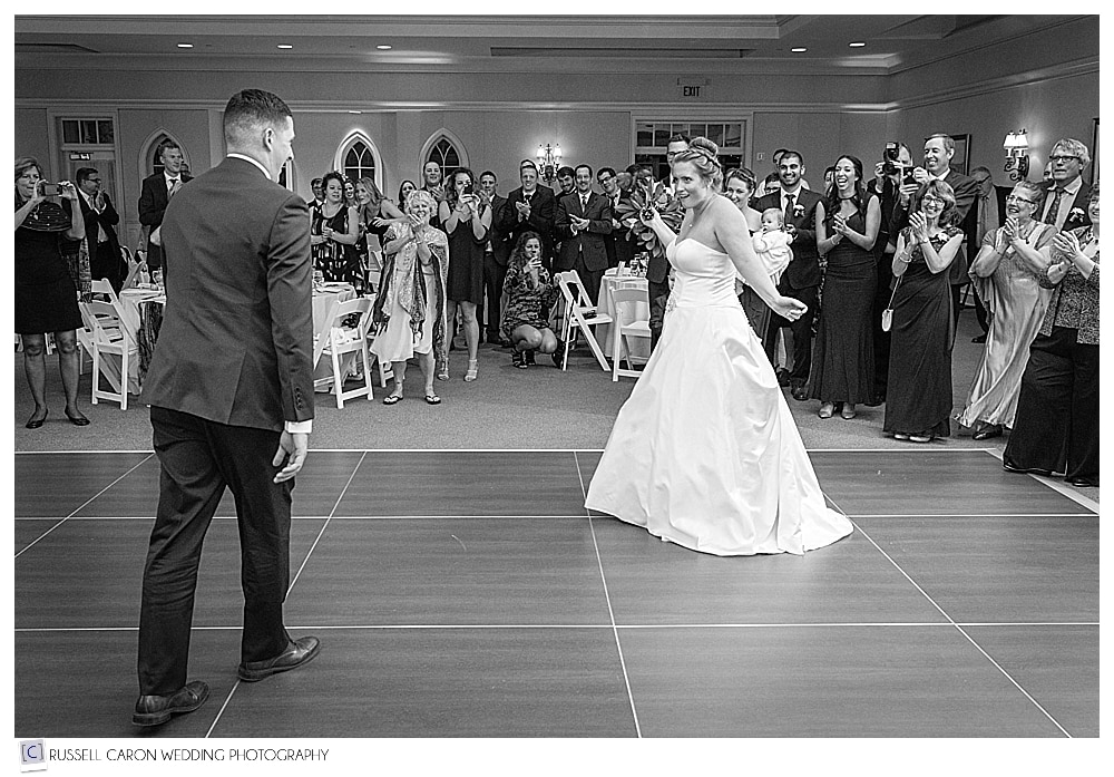 bride and groom during first dance