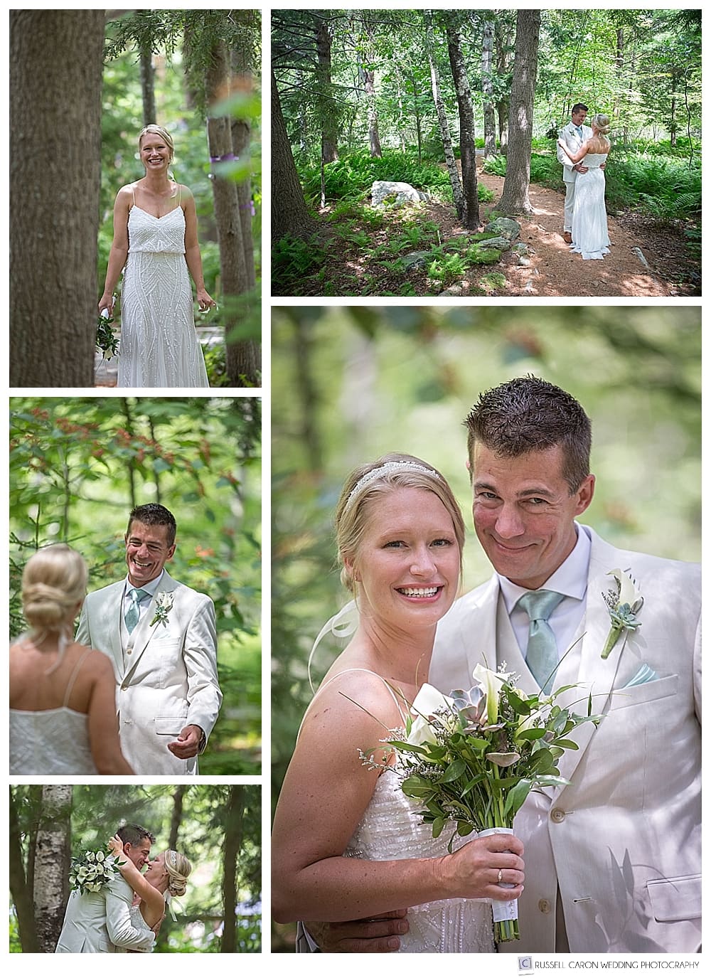 Wedding day first looks in Acadia National Park. Acadia National Park wedding photographers