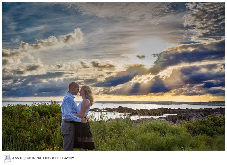 A beautiful couple with a beautiful sky in Kennebunkport Maine
