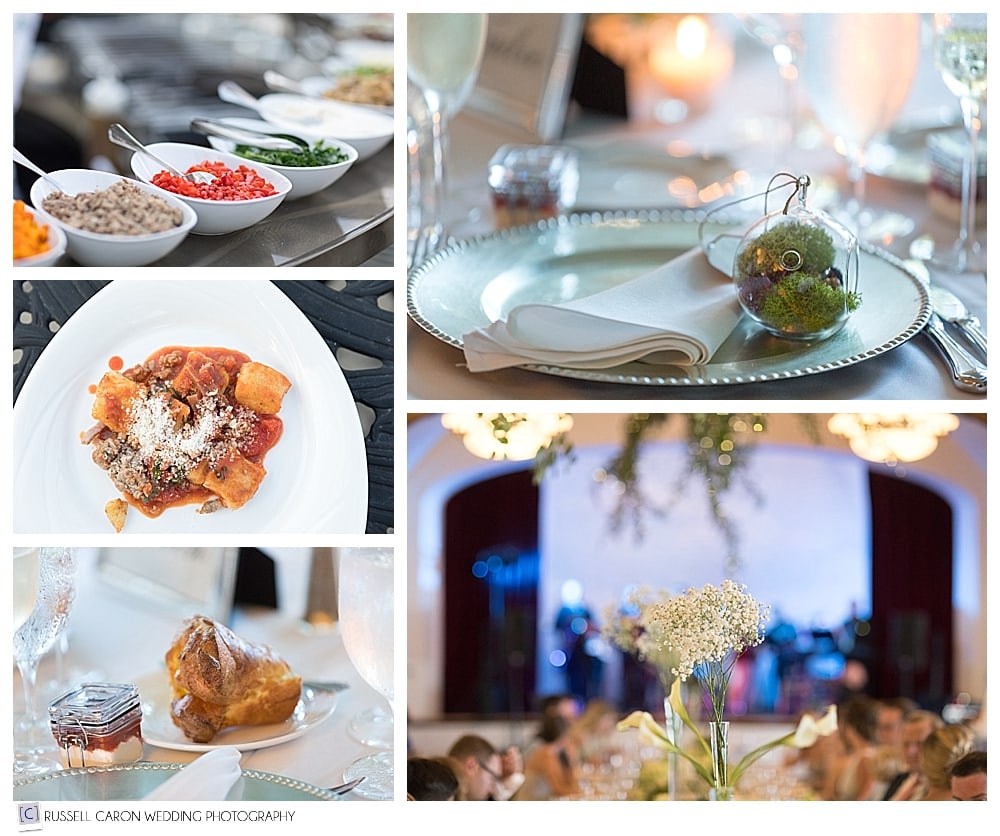 Bar Harbor Club wedding reception food details