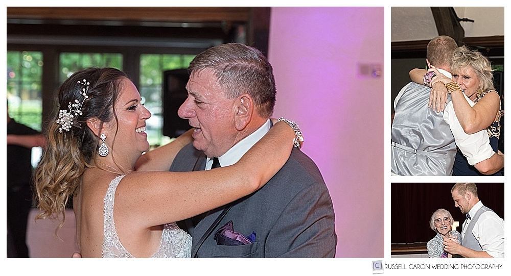 father daughter dance during Bar Harbor Maine wedding reception