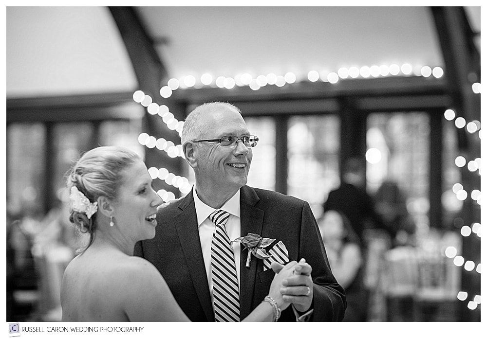 Bride and her father during the father daughter dance